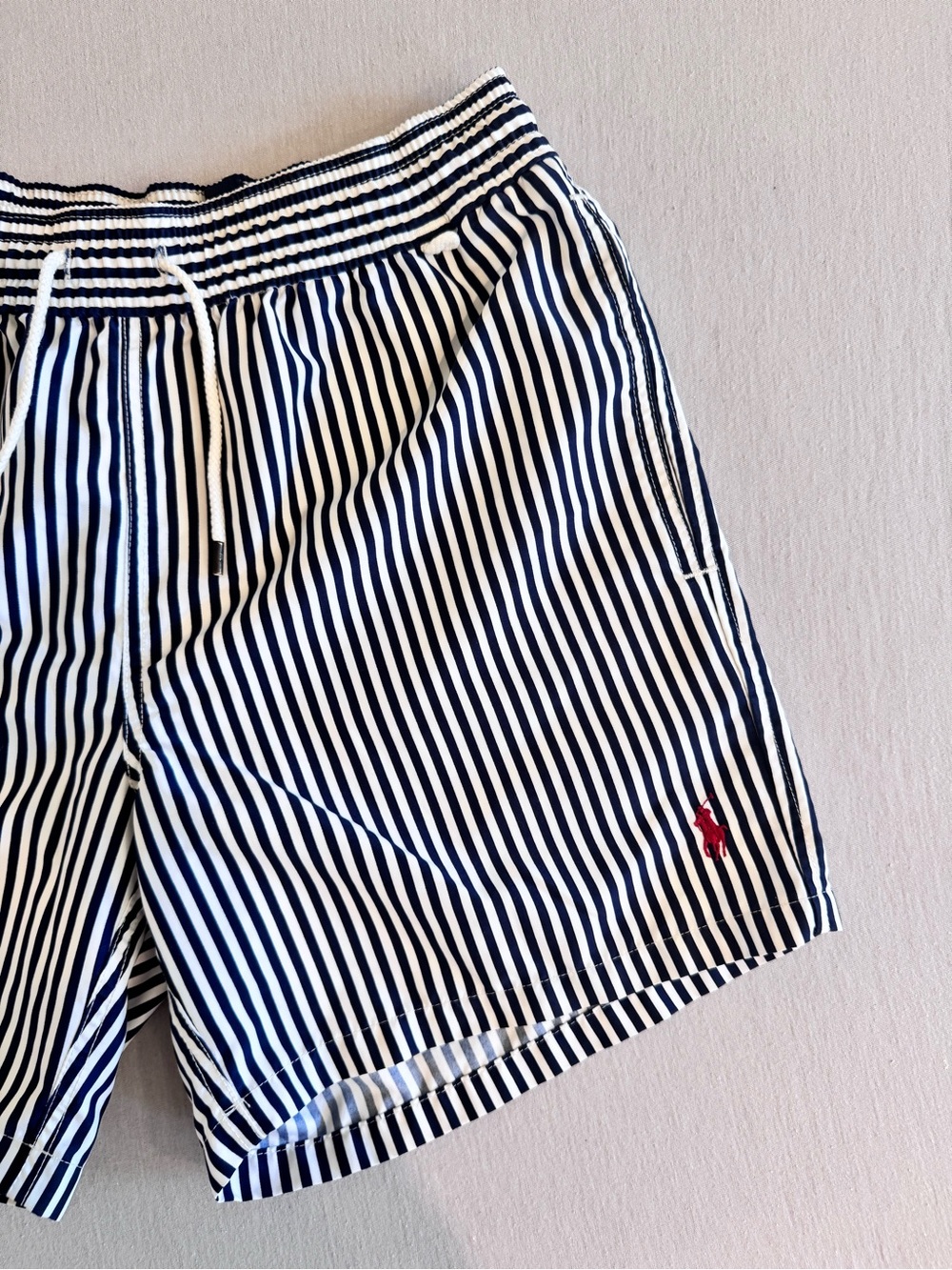 Polo by Ralph Lauren Navy and White Striped Swim Trunks - Picture 3 of 8